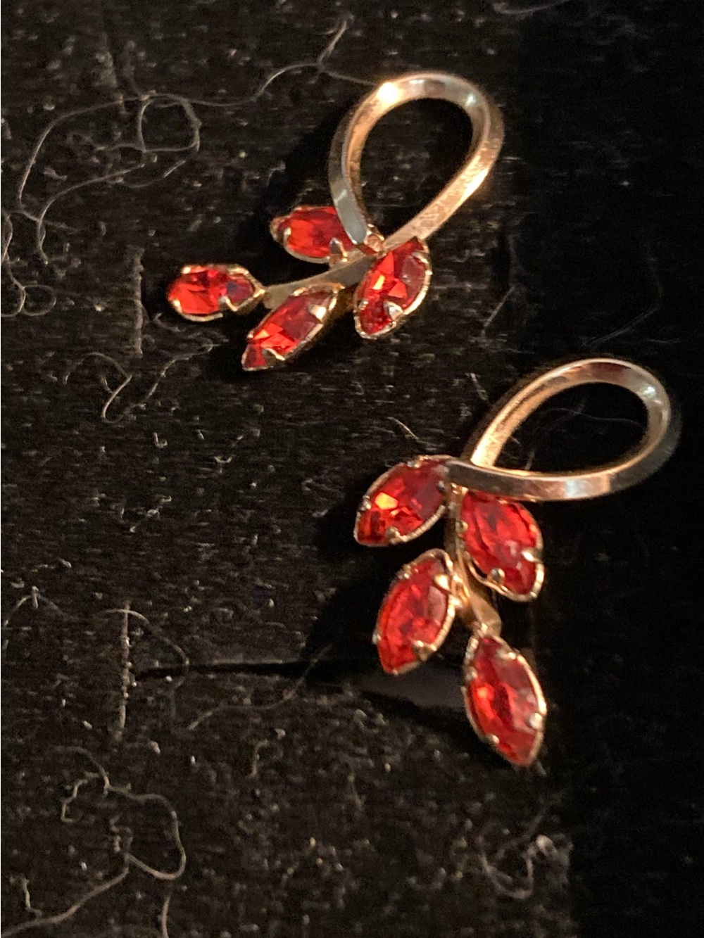 Vintage gold-filled and rhinestone screw back earrings